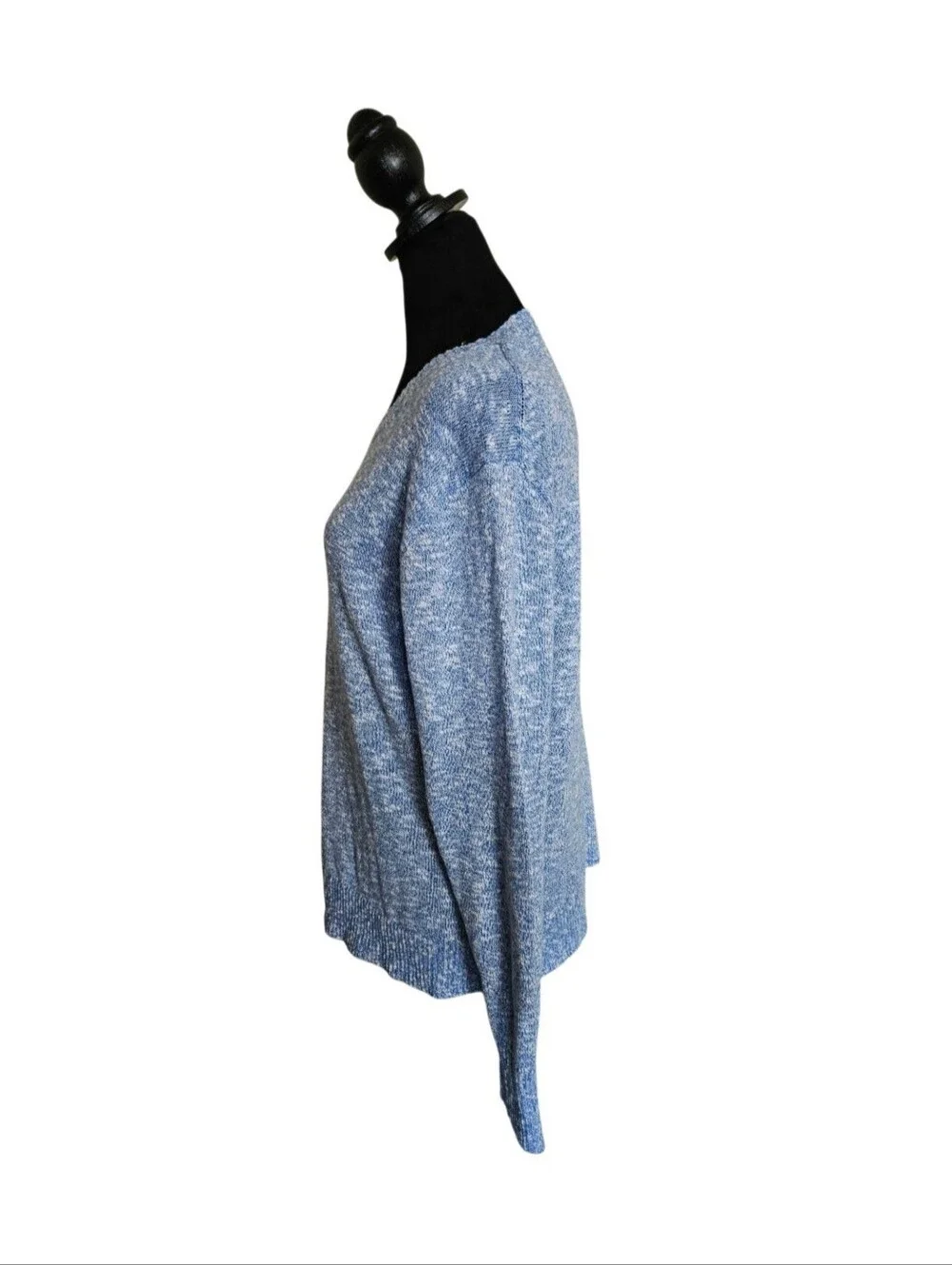 J. Crew Women's  Light Blue Heathered Cotton Blend Crewneck Sweater Size M